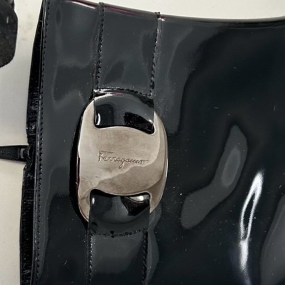 Salvatore Ferragamo Black Patent Nero Kid Boot - Picture 3 of 7